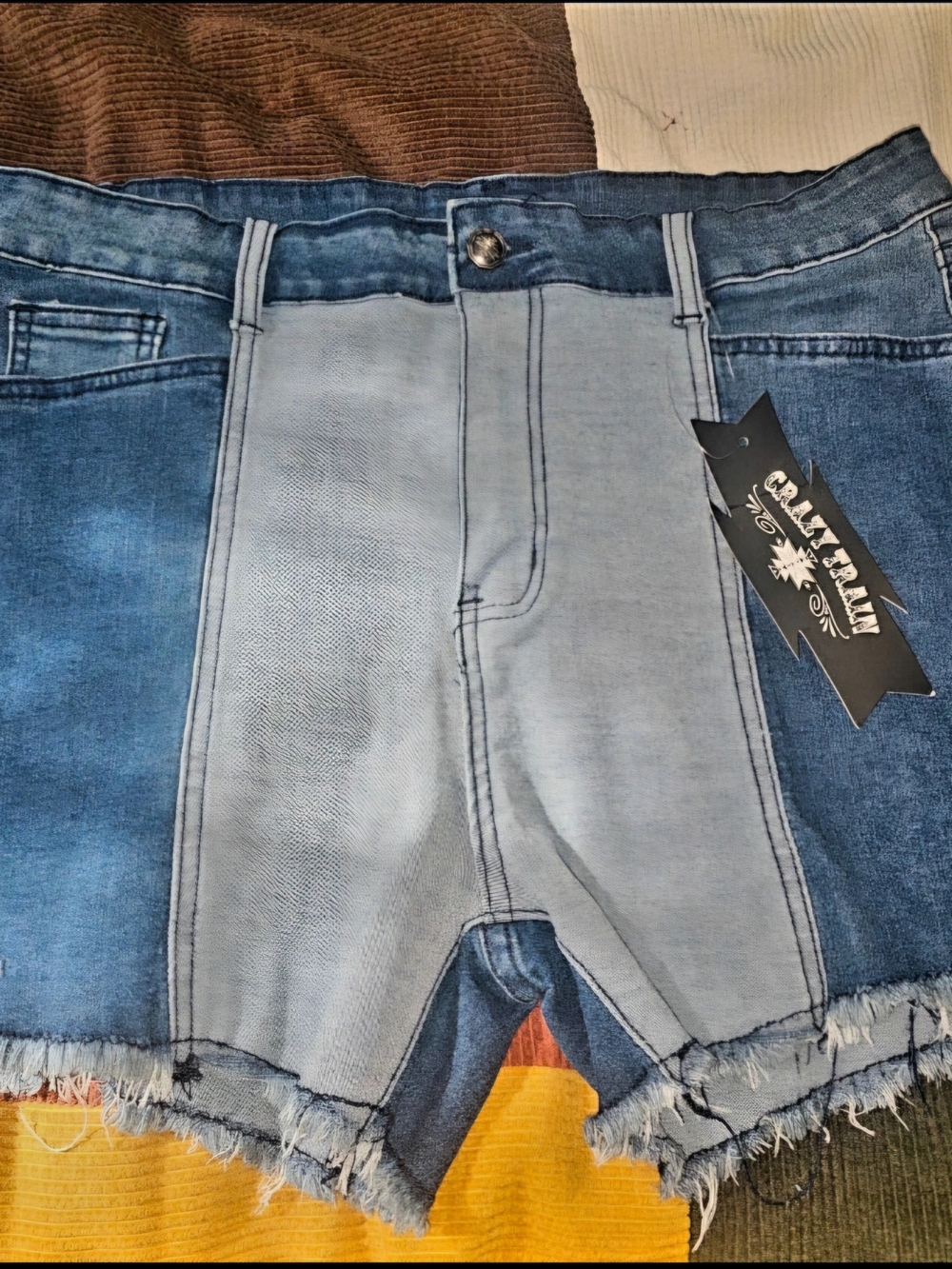 NWT Crazy Train Two-Tone Blue Women's Shorts